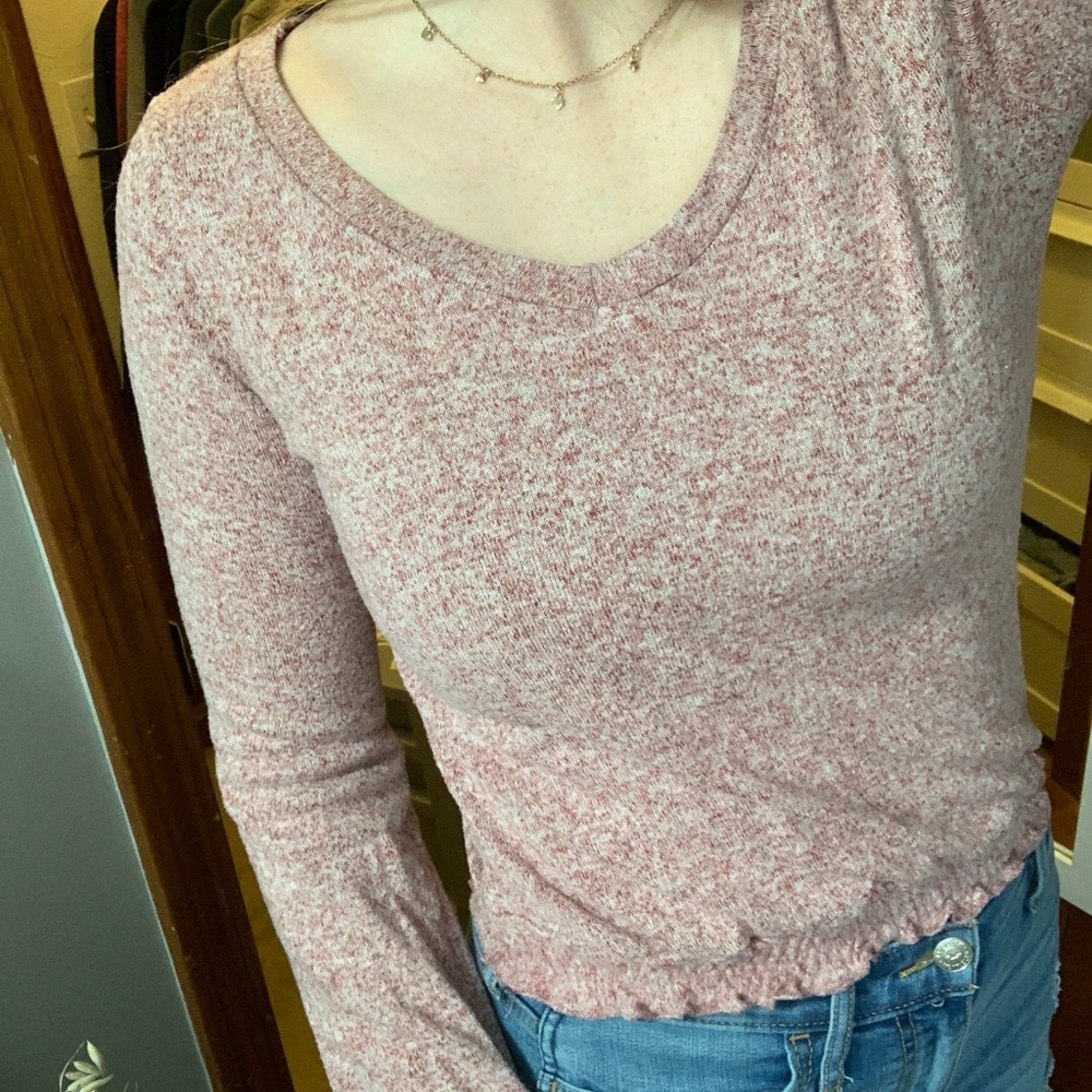 soft heathered pink long sleeve